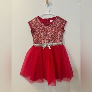 American Girl Red Sequin Dress with Silver Bow